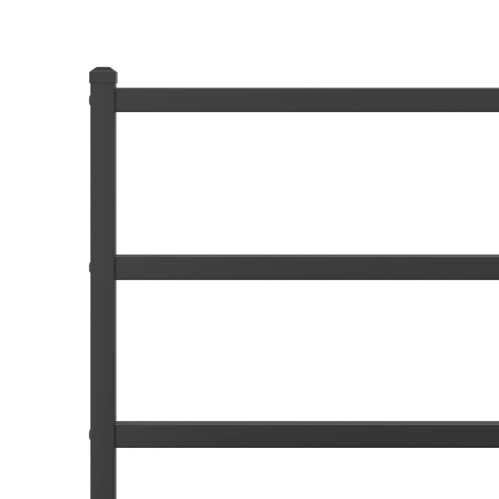 vidaXL Metal Bed Frame without Mattress with Footboard Black 150x200cm