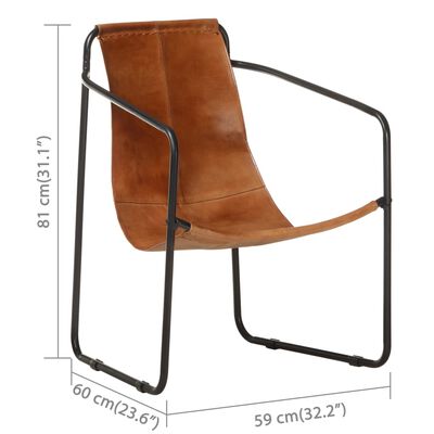 vidaXL Relaxing Armchair Brown Real Leather