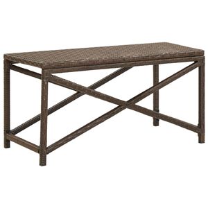vidaXL Garden Bench 80 cm Poly Rattan Brown
