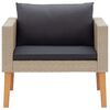 vidaXL 4 Piece Garden Lounge Set with Cushions Poly Rattan Beige