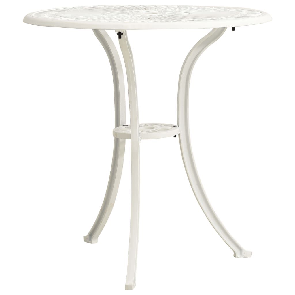 vidaXL Garden Table White 62x62x65 cm Cast Aluminium