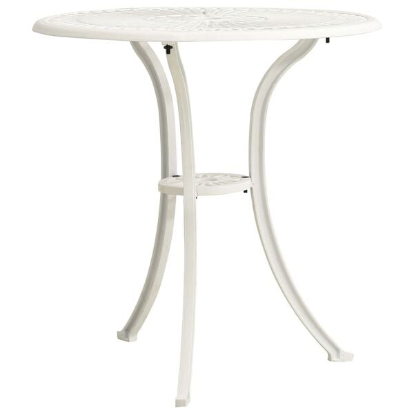vidaXL Garden Table White 62x62x65 cm Cast Aluminium