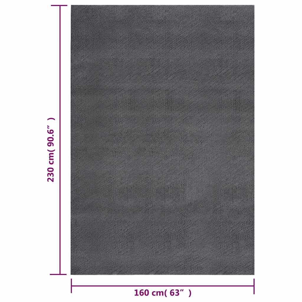 vidaXL Washable Rug Soft Shaggy Anthracite 160x230 cm Anti Slip