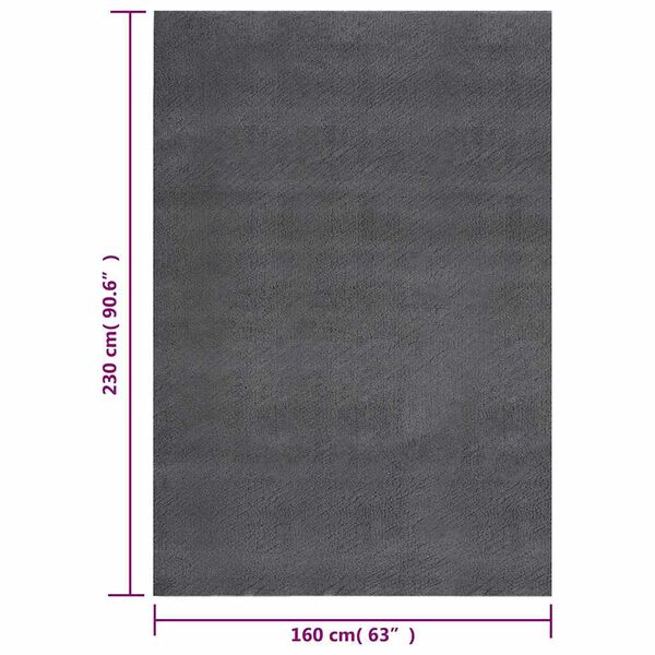 vidaXL Washable Rug Soft Shaggy Anthracite 160x230 cm Anti Slip