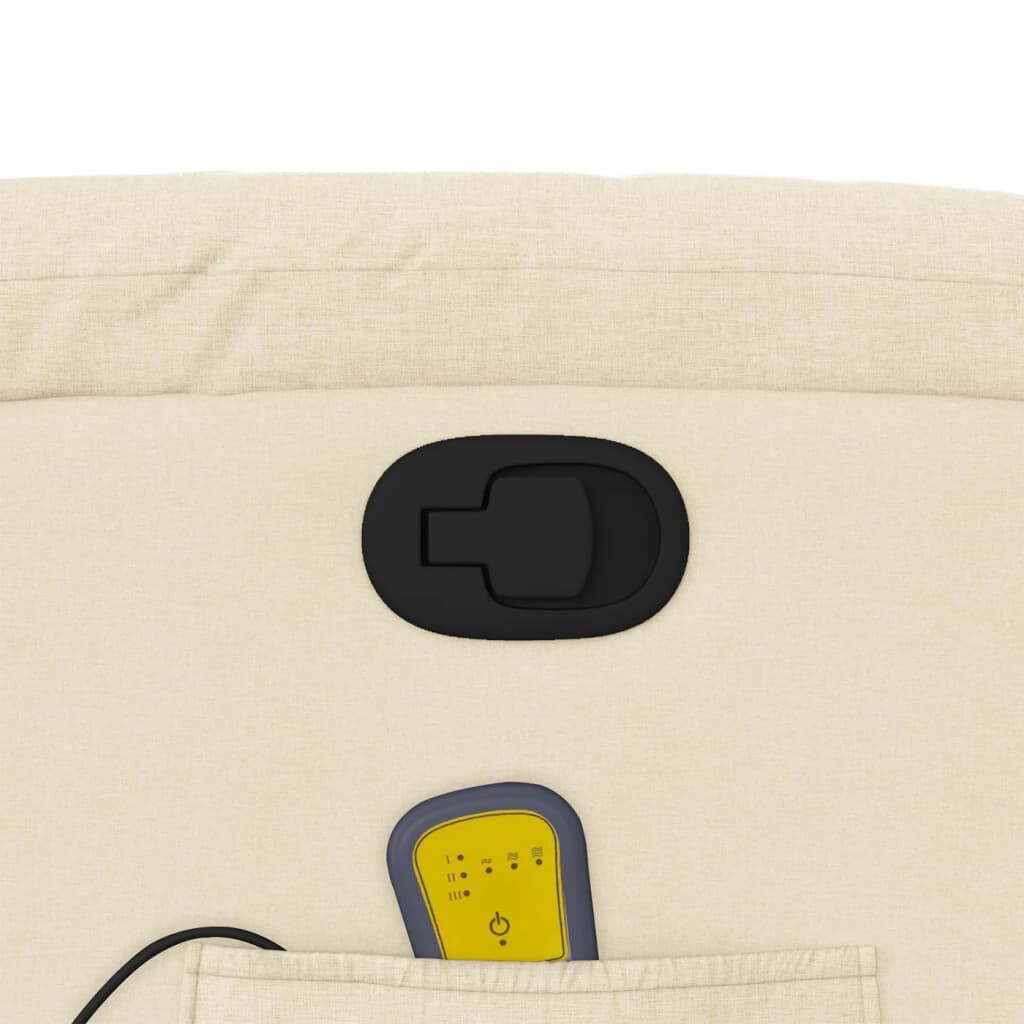 vidaXL Stand up Massage Recliner Chair Cream Fabric