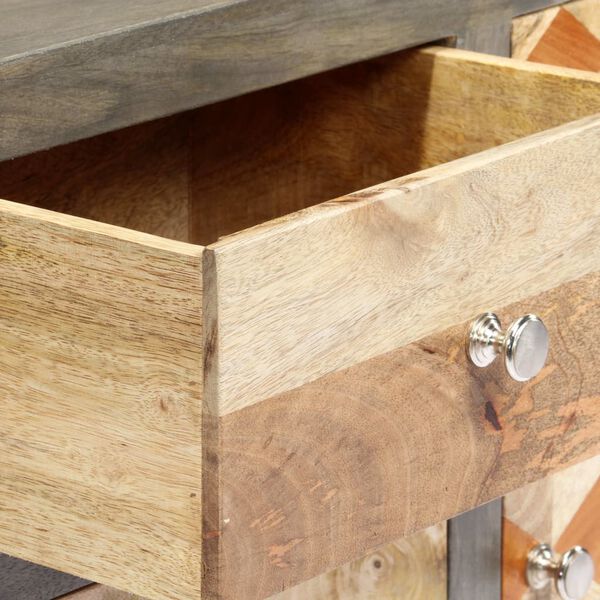 vidaXL Side Cabinet Grey 75x30x60 cm Solid Mango Wood