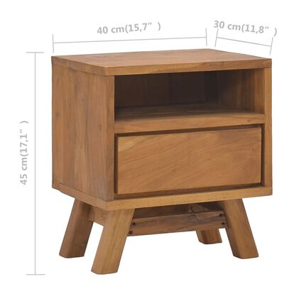 vidaXL Bedside Cabinet 40x30x45 cm Solid Teak Wood