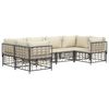vidaXL 6 Piece Garden Lounge Set with Cushions Anthracite Poly Rattan