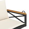 vidaXL Swing Bench with Cushions Black 109x62x40 cm Poly Rattan