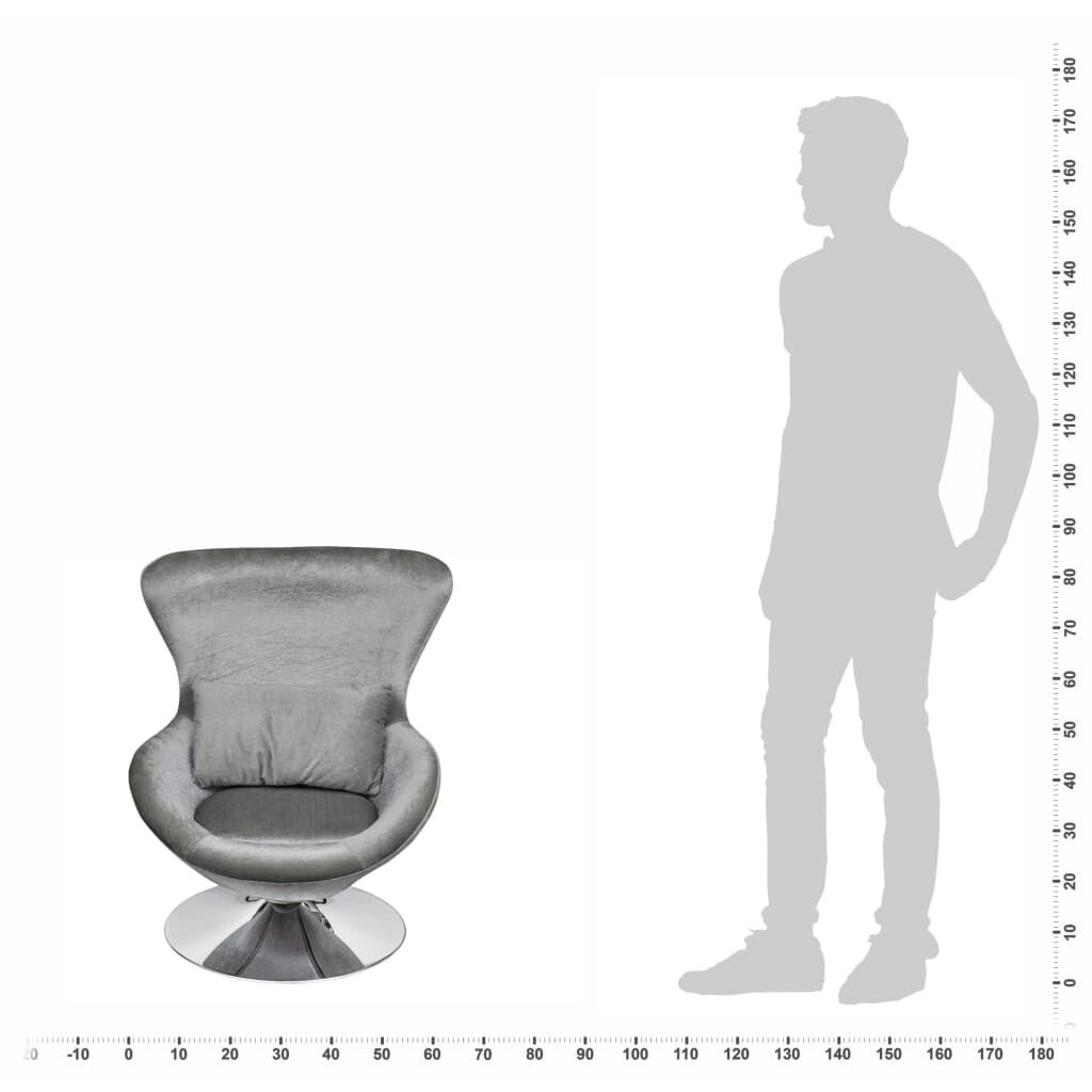 vidaXL Armchair with Egg Shape Silver