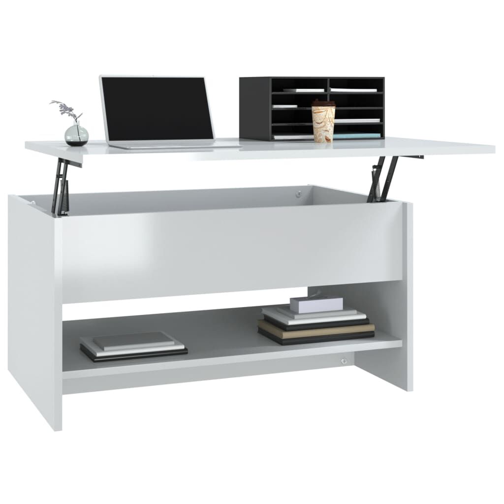 vidaXL Coffee Table High Gloss White 80x50x40 cm Engineered Wood