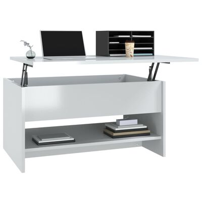 vidaXL Coffee Table High Gloss White 80x50x40 cm Engineered Wood