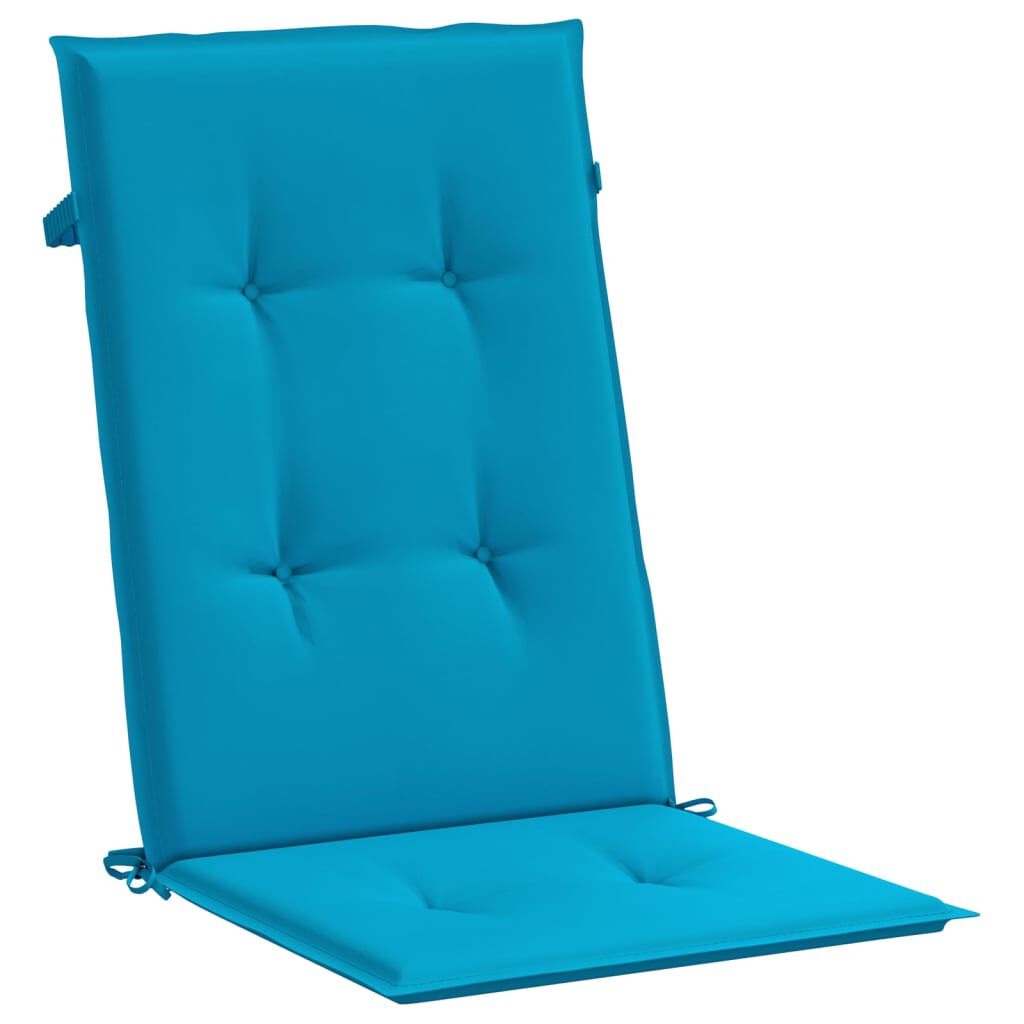 vidaXL Garden Highback Chair Cushions 4 pcs Blue 120x50x3 cm Fabric