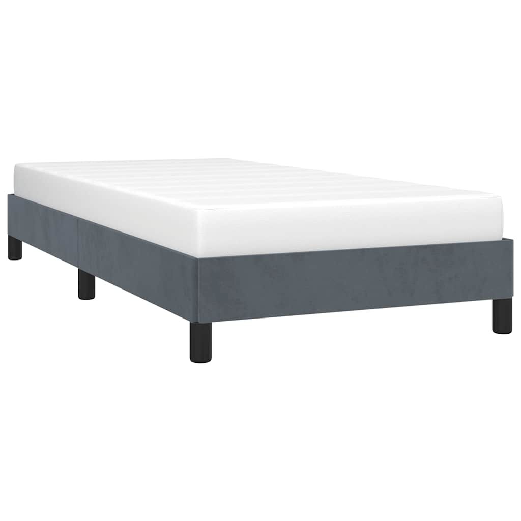 vidaXL Bed Frame without Mattress Dark Grey 100x203 cm Twin XL Velvet