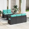vidaXL Garden Sofa Set with Cushion Manual 6 pcs Black and Turquoise