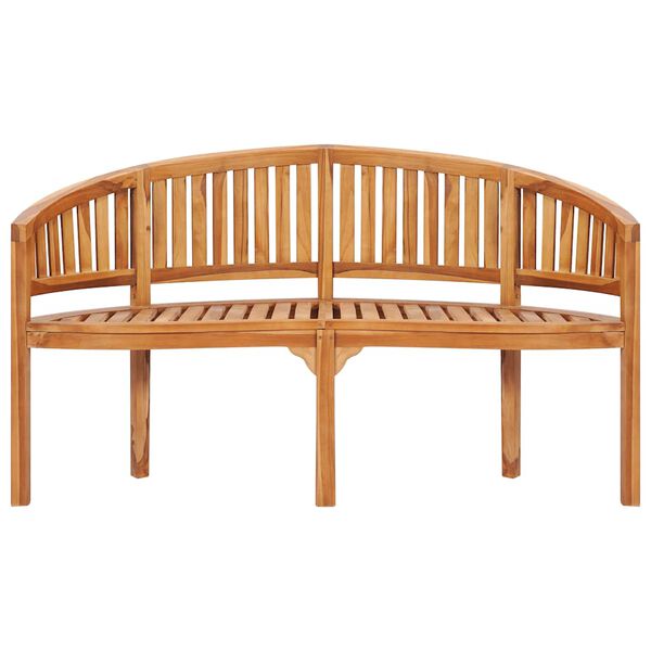 vidaXL Banana Bench 151 cm Solid Teak Wood