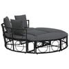 vidaXL Outdoor Lounge Bed without Canopy Black Poly Rattan