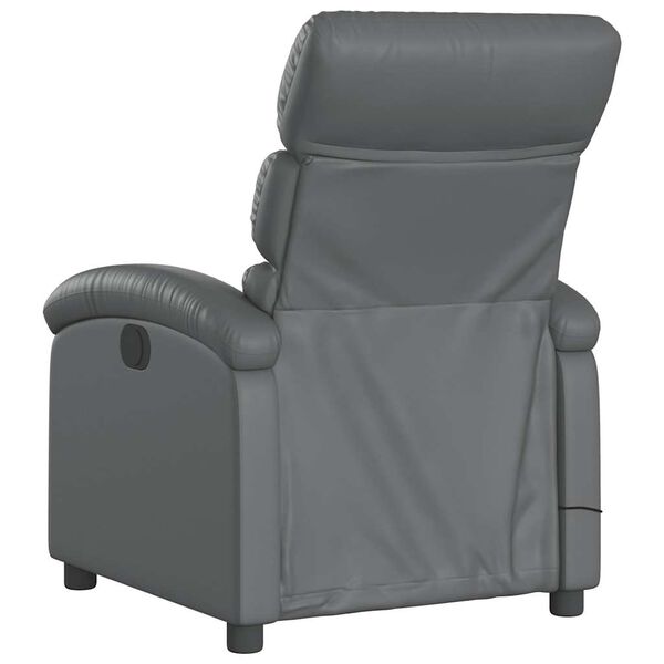 vidaXL Electric Massage Recliner Chair Grey Faux Leather
