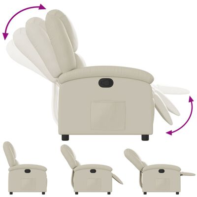 vidaXL Recliner Chair Cream Faux Leather