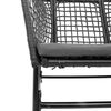 vidaXL 3 Piece Garden Dining Set with Cushions Black Poly Rattan Glass