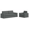vidaXL Sofa Set 2 pcs Dark Grey 222 x 80 x 82 cm Fabric