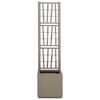 vidaXL Garden Planter Grey 36 x 36 x 140 cm Polypropylene