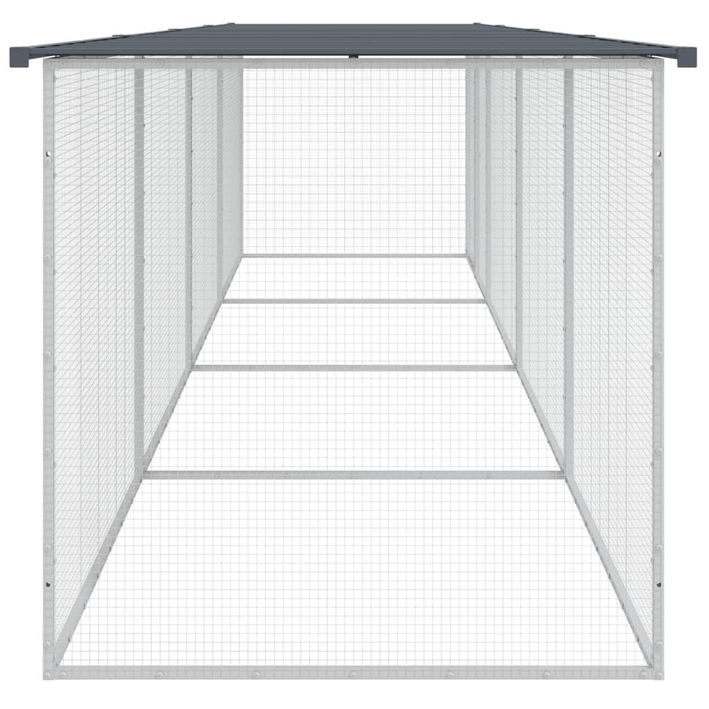 vidaXL Chicken Cage with Roof Anthracite 403x98x90 cm Galvanised Steel
