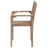 vidaXL Stackable Garden Chairs with Cushions 4 pcs Solid Teak Wood