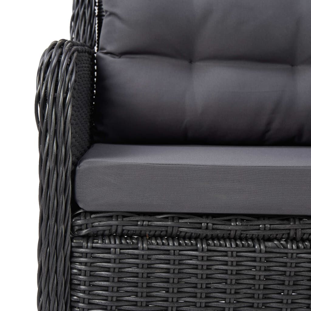 vidaXL 5 Piece Garden Dining Set Black