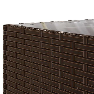 vidaXL 5 Piece Garden Lounge Set with Cushions Brown Poly Rattan
