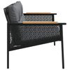 vidaXL Garden Bench with Cushions 116 cm Black Steel