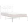 vidaXL Metal Bed Frame without Mattress with Headboard White 100x190cm