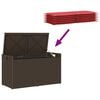 vidaXL Outdoor Storage Bench with Cushion Brown 100 cm Poly Rattan