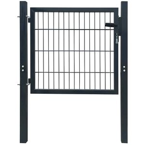 vidaXL 2D Fence Gate (Single) Anthracite Grey 100x80 cm