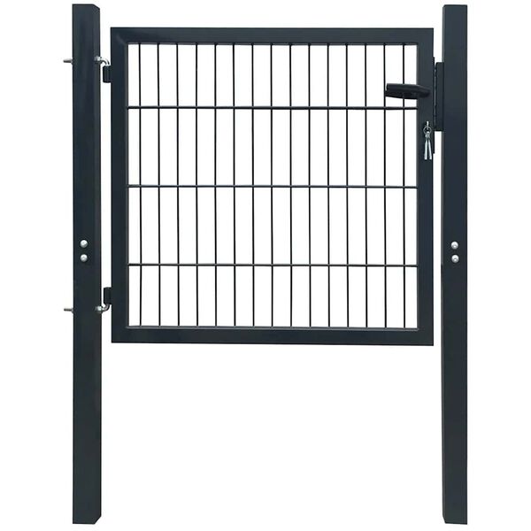 vidaXL 2D Fence Gate (Single) Anthracite Grey 100x80 cm