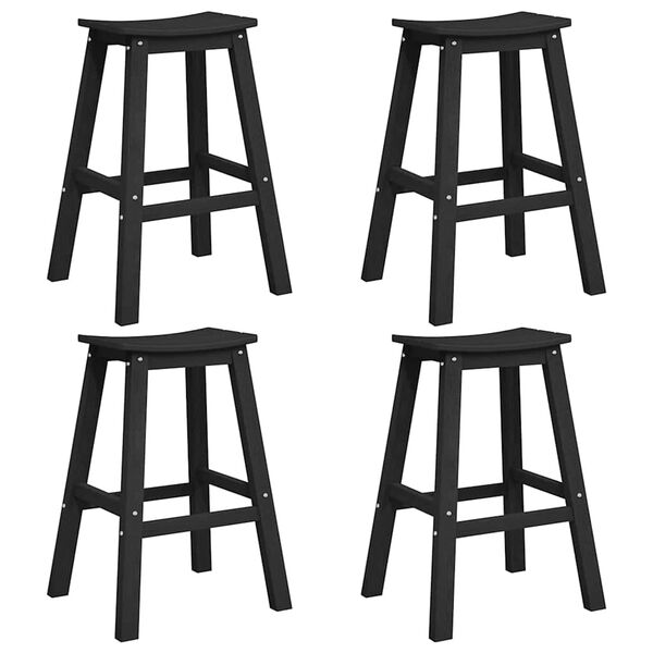 vidaXL Garden Bar Set 4 pcs Black HDPE