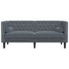 vidaXL Chesterfield Sofa with Bolsters 2-Seater Dark Grey Velvet