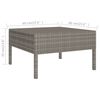 vidaXL 14 Piece Garden Lounge Set with Cushions Poly Rattan Grey