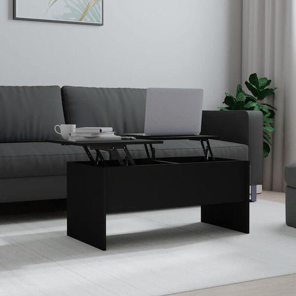 vidaXL Coffee Table Black 102x50.5x46.5 cm Engineered Wood
