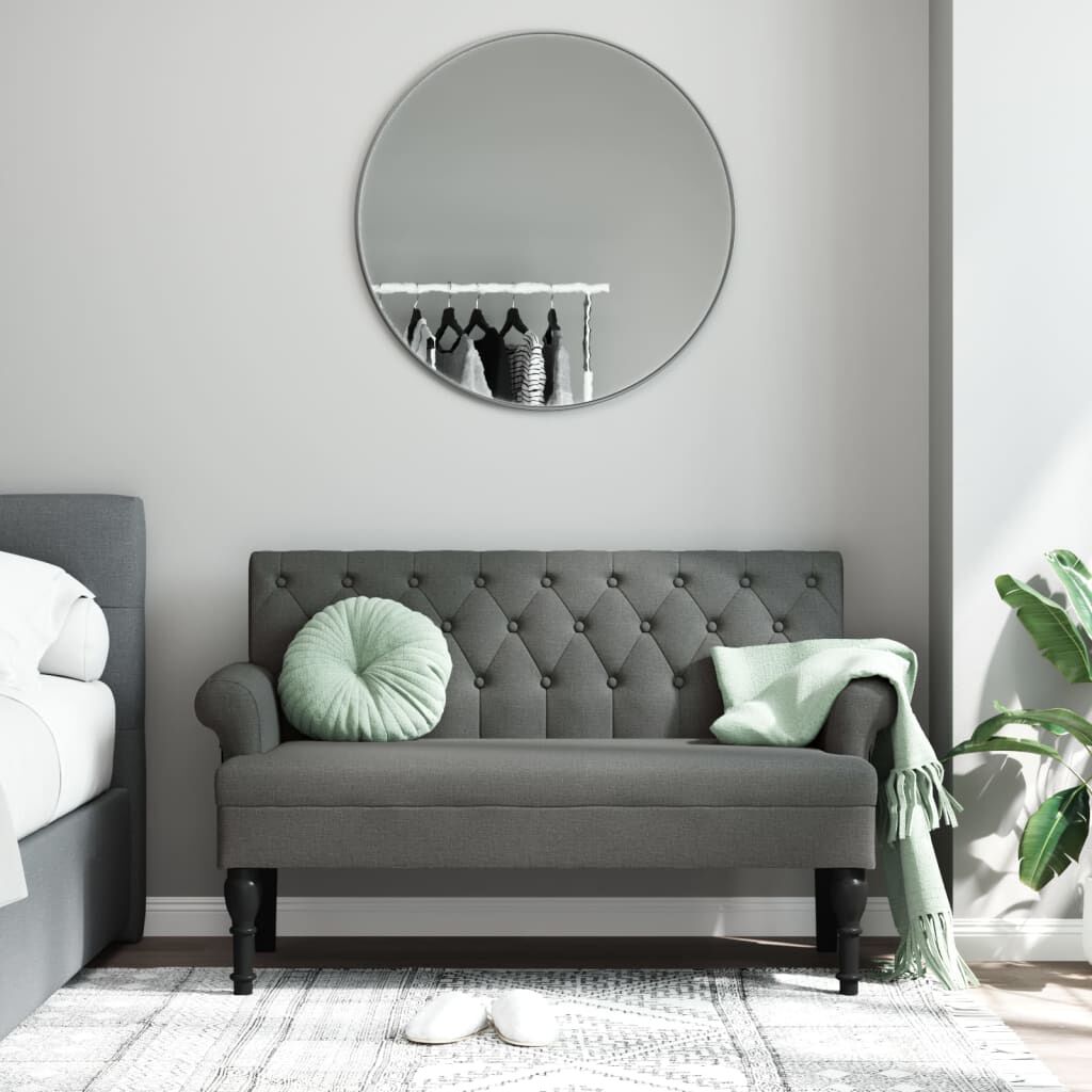vidaXL Bench with Backrest Dark Grey 120x62x75.5 cm Fabric