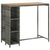 vidaXL 5 Piece Garden Bar Set with Cushions Poly Rattan Grey