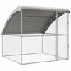 vidaXL Dog Kennel with Storage Silver 2 x 2 x 2 m Steel