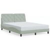 vidaXL Bed Frame with LED without Mattress Light Grey 137x190 cm Velvet