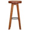 vidaXL Bar Stools 2 pcs Real Leather and Solid Wood Acacia
