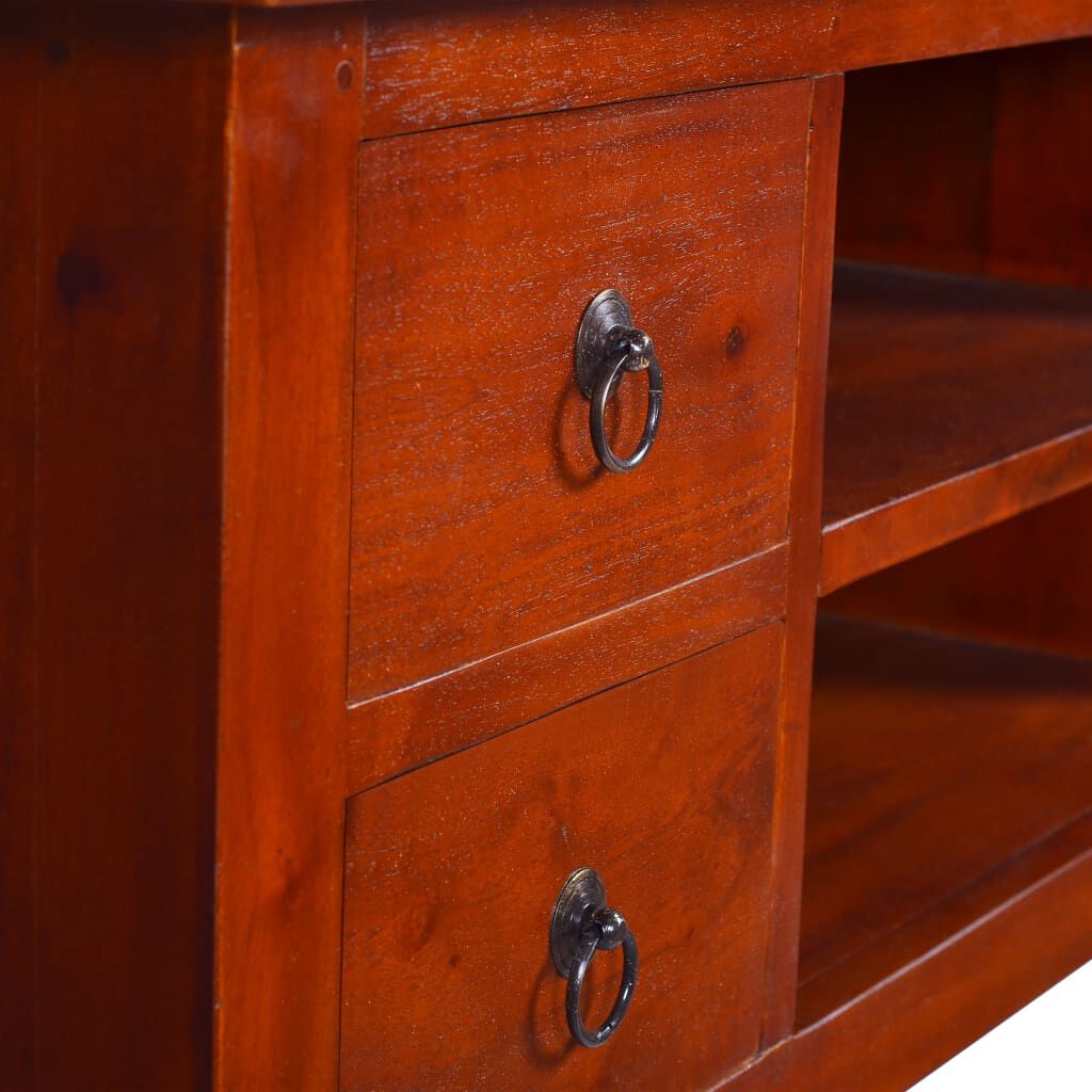vidaXL TV Cabinet Classical Brown 100x40x45 cm Solid Mahogany Wood