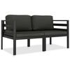 vidaXL 2 Piece Garden Sofa Set with Cushions Aluminium Anthracite