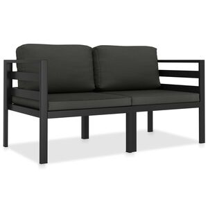 vidaXL 2 Piece Garden Sofa Set with Cushions Aluminium Anthracite