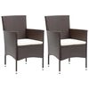 vidaXL 3 Piece Garden Dining Set Brown