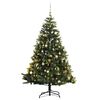 vidaXL Artificial Hinged Christmas Tree 300 LEDs & Ball Set 180 cm