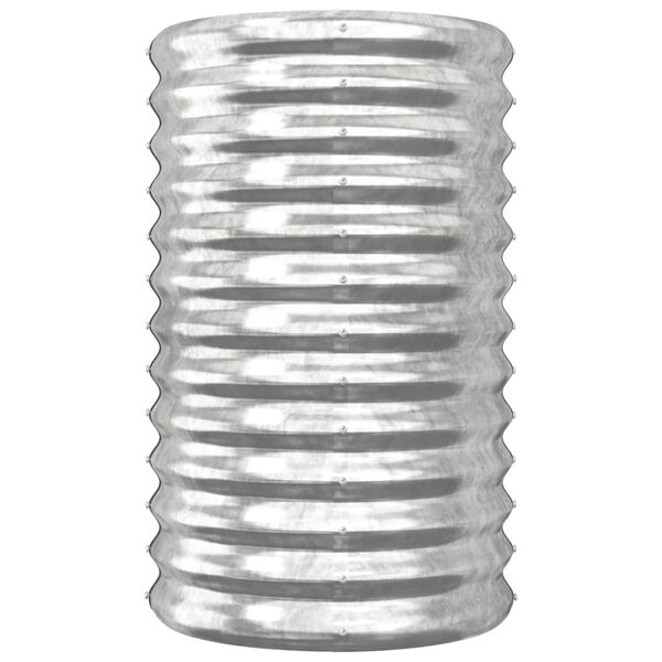 vidaXL Garden Planter Powder-coated Steel 40x40x68 cm Silver